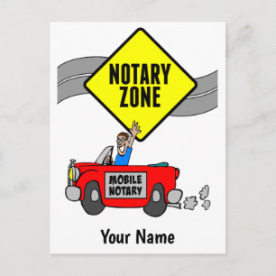 Anpassad Namn på Mobile Notary Zon Sports Car Vykort