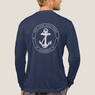 Anpassad namn på segelbåt med nautiskt ankare t shirt