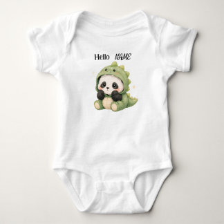 Anpassad Namn Panda Dinosaur Kostym Baby Ensits T Shirt