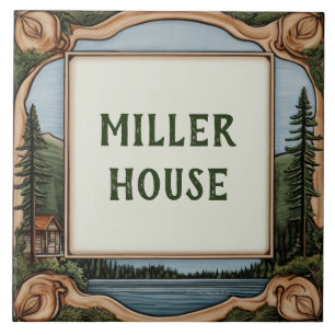 Anpassad Namn Plate Lakehouse Cabin Plaque Kakelplatta
