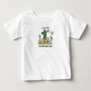 Anpassad Namn Pojke Jungle 1-års Födelsedags T-Shi T Shirt