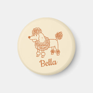 Anpassad Namn Pudel Ornament – Handritad Hund Gåva Magnet