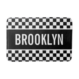 Anpassad Namn Racing Schackbräde Mönster Klassisk Badrumsmatta