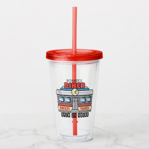 Anpassad NAMN Retro 50-tals Diner Skylt Fifties At Take Away Mugg