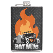 Anpassad NAMN Retro Hot Rod Coupe Racing Hot Flame