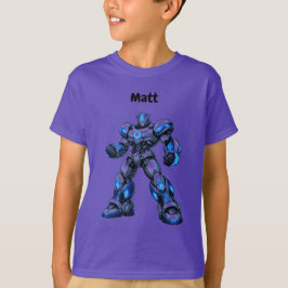 Anpassad Namn Robot Barn Födelsedags T-Shirt Prese