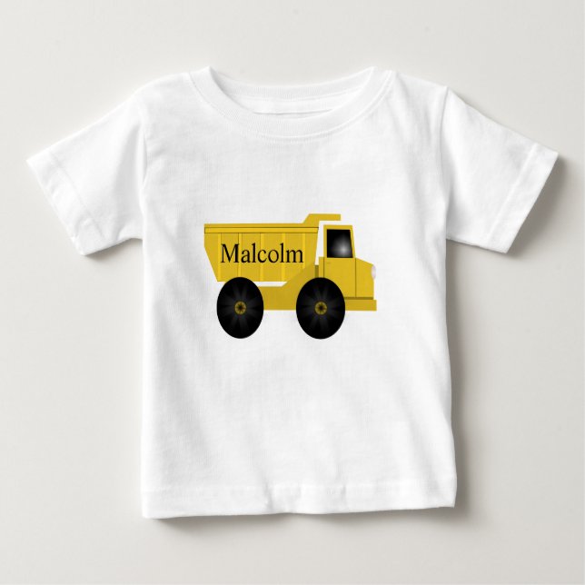 Anpassad Namn Småbarns Lastbils T-Shirt - Malcolm (Framsida)