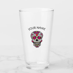 ANPASSAD NAMN SOCKER SKULL GLASSPLAN GLASKOPP