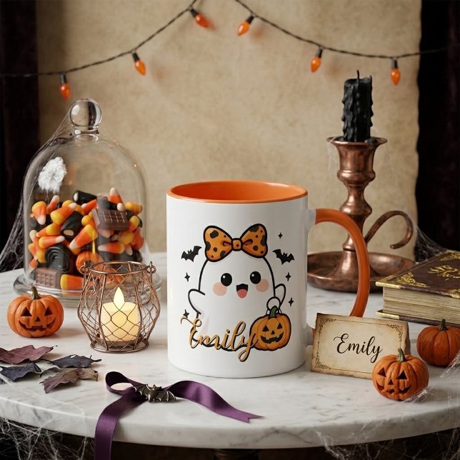 Anpassad Namn Söt Halloween Spöke Mugg (Skapare uppladdad)