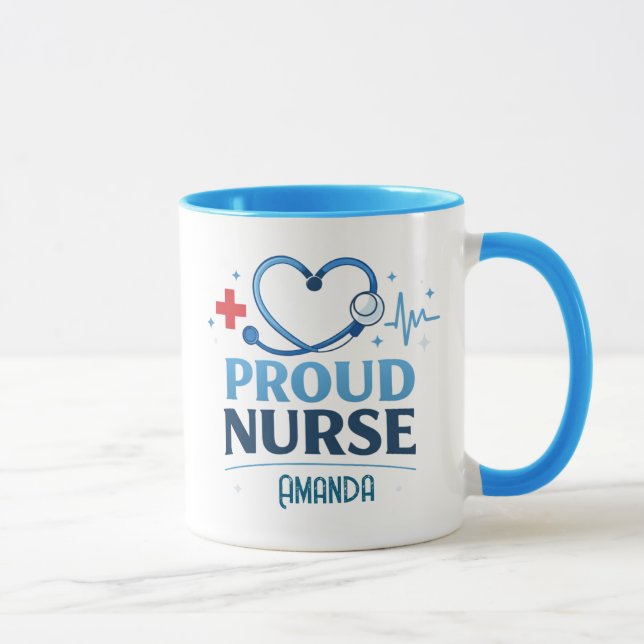 Anpassad namn stolthet sjuksköterska kaffemugg pre (Höger)