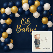 Anpassad Namn Teddybjörn Det är en Pojke Babyfiran