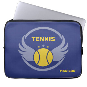 Anpassad Namn Tennisboll med Vingar Laptop Fodral