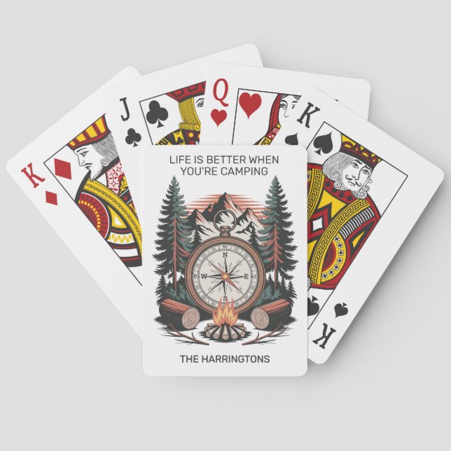 Anpassad Namn & Text Camping Casinokort (Baksidan)