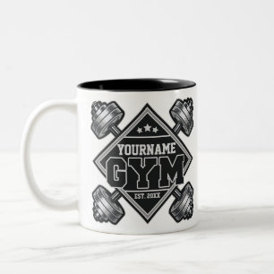 Anpassad NAMN Viktlyftning Hem Crossfit Gym Två-Tonad Mugg