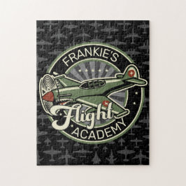 Anpassad NAMN WWII Militär Jakt Krigsplan Retro Pussel