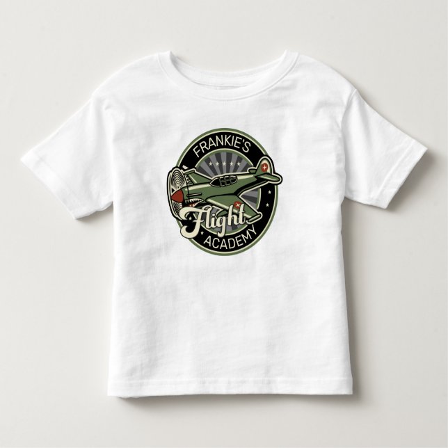 Anpassad NAMN WWII Militär Jakt Krigsplan Retro T Shirt (Framsida)