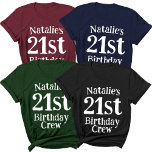 Anpassad namnålder för personlig 21:a födelsedagst t shirt<br><div class="desc">Fira din 21:a födelsedag i stil med vår Personlig, 21:a födelsedagets anpassade namnålder T-Shirt. Den här skjortan är perfekten för att visa din födelsetandanda samtidigt som du får en personlig kontakt med ditt namn och din ålder. Designad för födelsedagspressen själv, är den här skjortan en del av vår 21:a födelsedagspresssamling...</div>