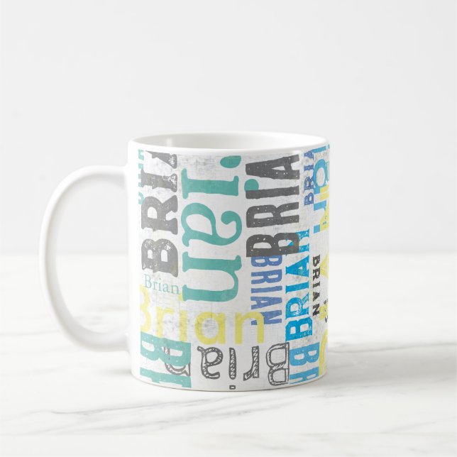 Anpassad namnåtergivningstyp kaffemugg (Vänster)
