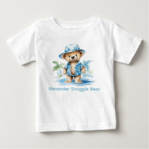 Anpassad namnblått Nalle Baby-leverans T Shirt