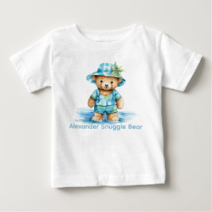Anpassad namnblått Nalle Baby-leverans T Shirt