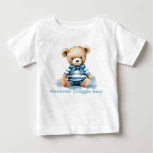 Anpassad namnblått Nalle Baby-leverans T Shirt