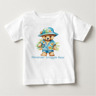 Anpassad namnblått Nalle Baby-leverans T Shirt