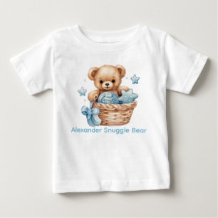 Anpassad namnblått Nalle Baby-leverans T Shirt