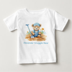 Anpassad namnblått Nalle Baby-leverans T Shirt