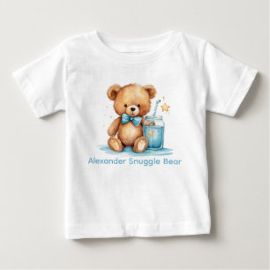 Anpassad namnblått Nalle Baby-leverans T Shirt