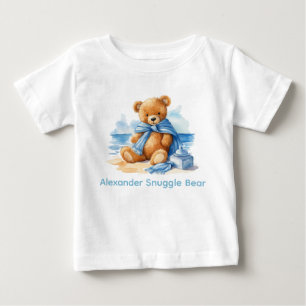 Anpassad namnblått Nalle Baby-leverans T Shirt