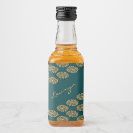 Anpassad namnbrun blommigt på gräs grönt spritflaskor etikett