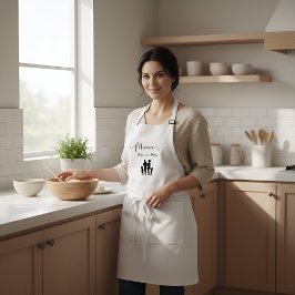 Anpassad namnfamilj Silhouette Gift för Mamma Förkläde