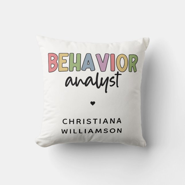 Anpassad namnfärgstark beteendeanalys kudde (Framsida)