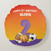 Anpassad namnflicka 2:a födelsedagssporten Bollar