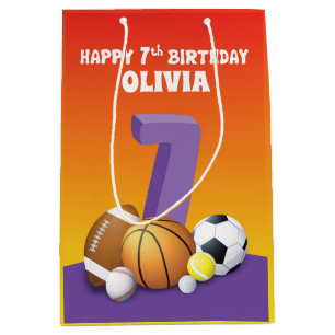 Anpassad namnflicka 7:e Birthday Sports Bollar