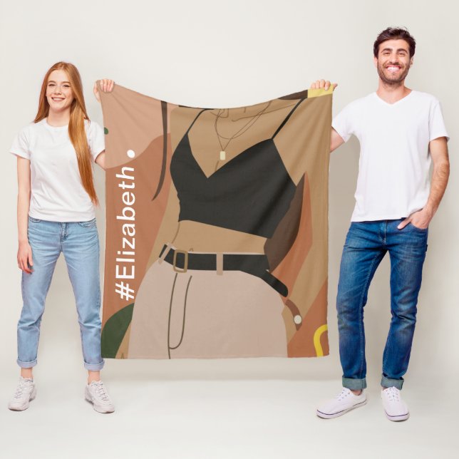 Anpassad namnfödelsedag modern söt vattenfärgskvin fleecefilt (På plats)