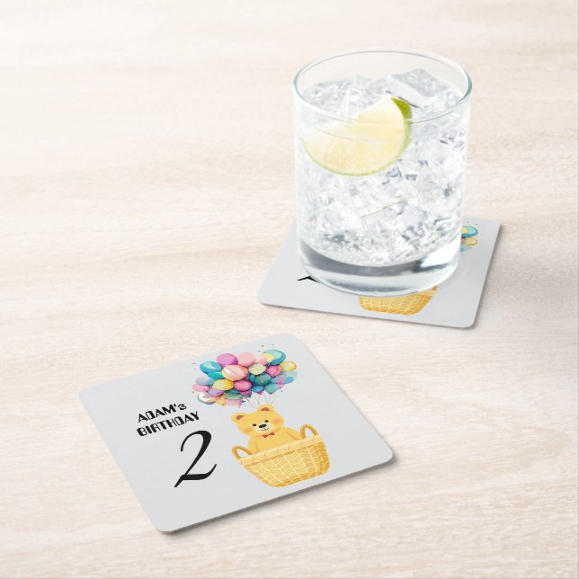 anpassad namnfödelsedag underlägg papper kvadrat (Insitu)