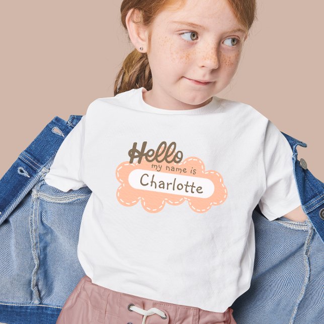 Anpassad namngivning Hej Namn Första skoldagen i T Shirt (Custom Name Hello My Name First Day of School T-Shirt)