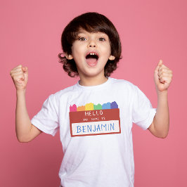 Anpassad namngivning Hej Namn Första skoldagen i T Shirt