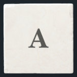 Anpassad namngivningsgåva för monogram första enkl stenunderlägg<br><div class="desc">Designad med textmall för inledande monogrammet som du kan anpassa!</div>