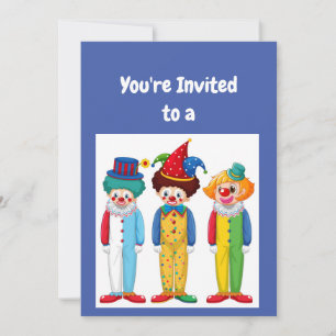 Anpassad namninbjudan till Clowns Party-grupp på f Inbjudningar