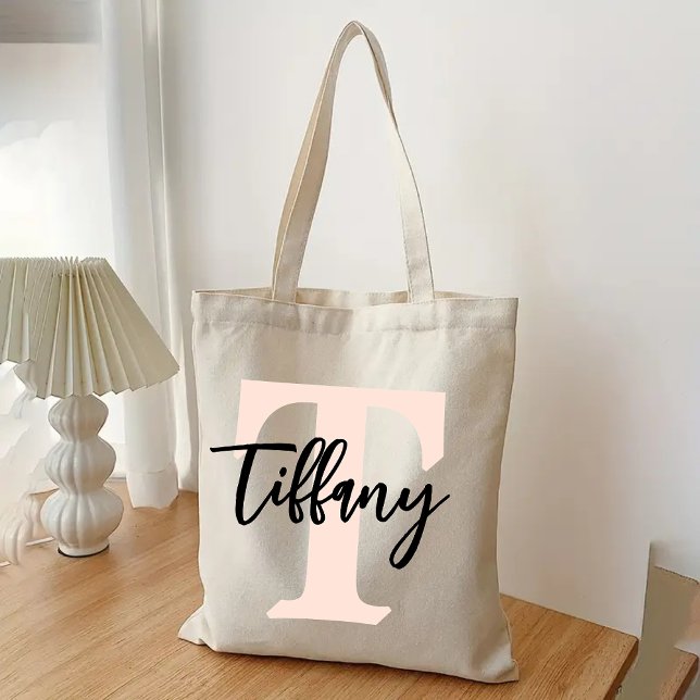 Anpassad namninitial väska för kvinnor och brudtär (initial bag for women, bridesmaid gift bag, tote bag for her, monogram bag for mom, custom bag mom)