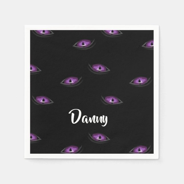 Anpassad namnkatt öga pappersservett (Framsidan)