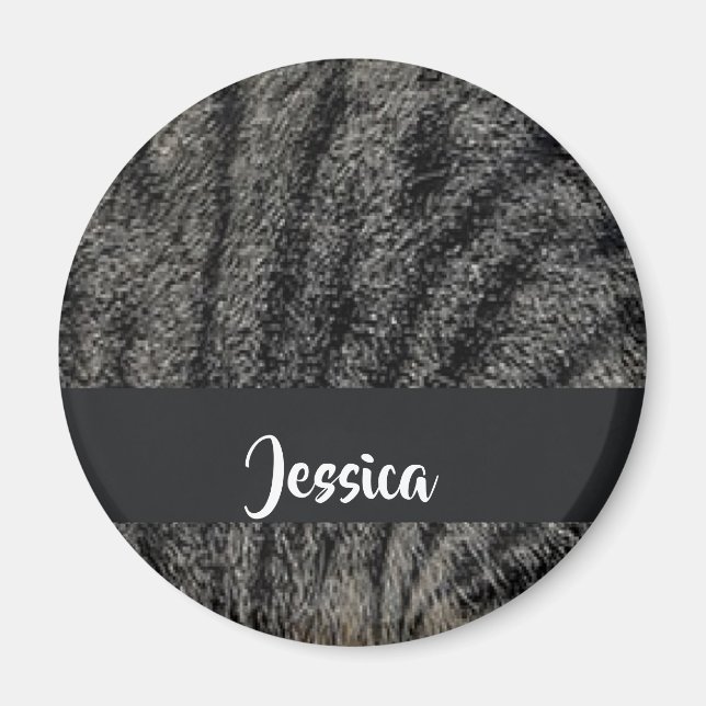 Anpassad namnkatt päls magnet (Framsidan)