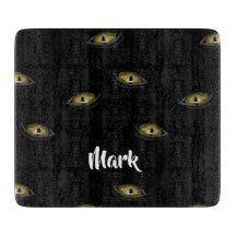 Anpassad namnkatts öga på svart