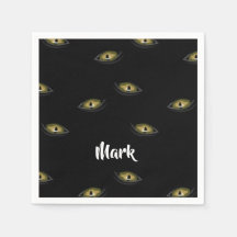 Anpassad namnkatts öga på svart