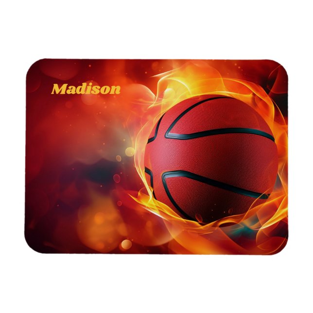 Anpassad namnlamning Basketball Magnet (Horisontell)