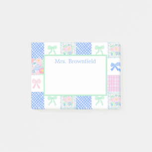 Anpassad namnlärare för Preppy personlig Post-it Block