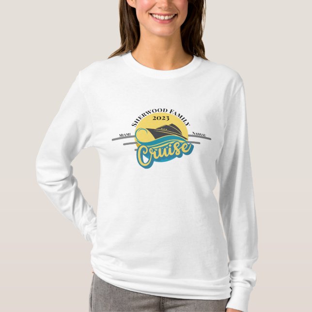 Anpassad namnmatchning av familjeköns kryssningsåt t shirt (Framsida)