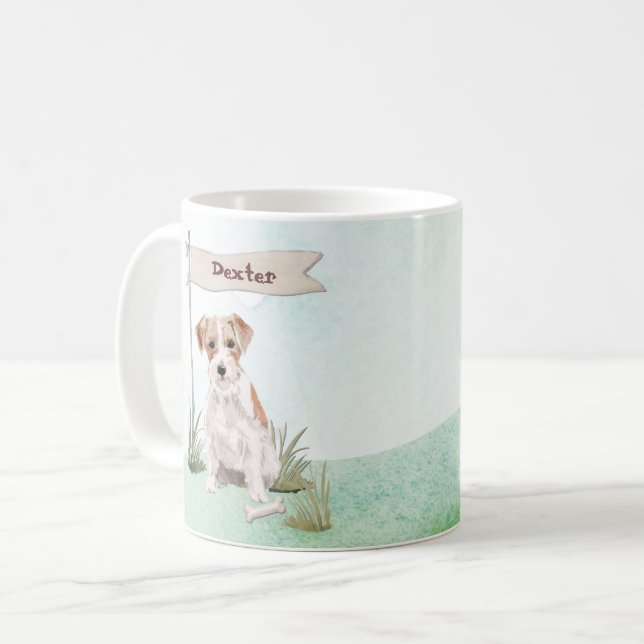 Anpassad namnmatchning av Jacken Russell Pet-Hund Kaffemugg (Framsida vänster)